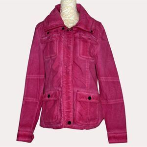 Noize Utility Nylon Jacket Coat Zip Front Pink S bv
